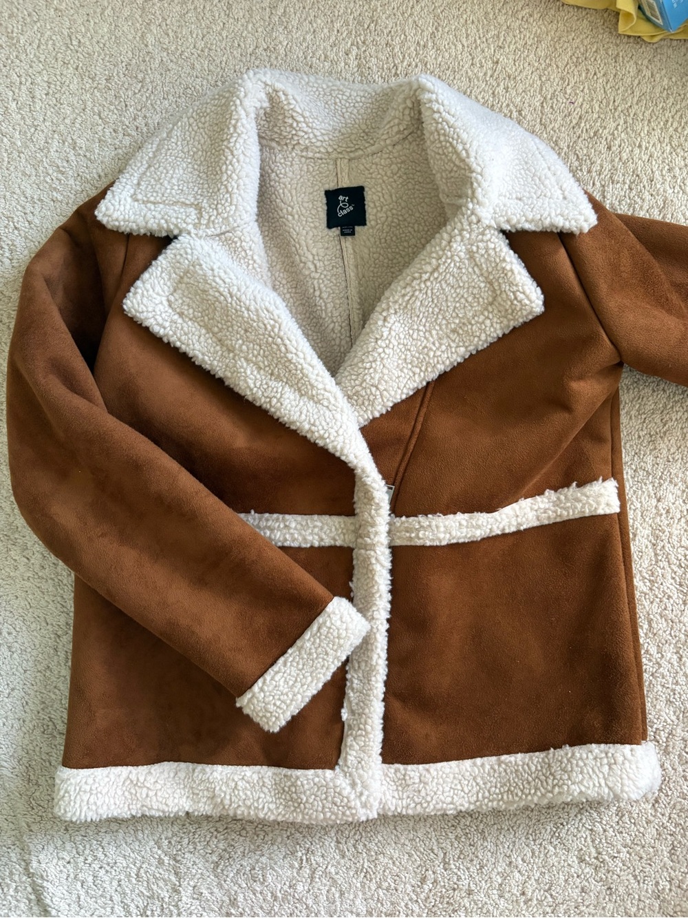 Art Class Faux Suede Shearling Coat Jacket